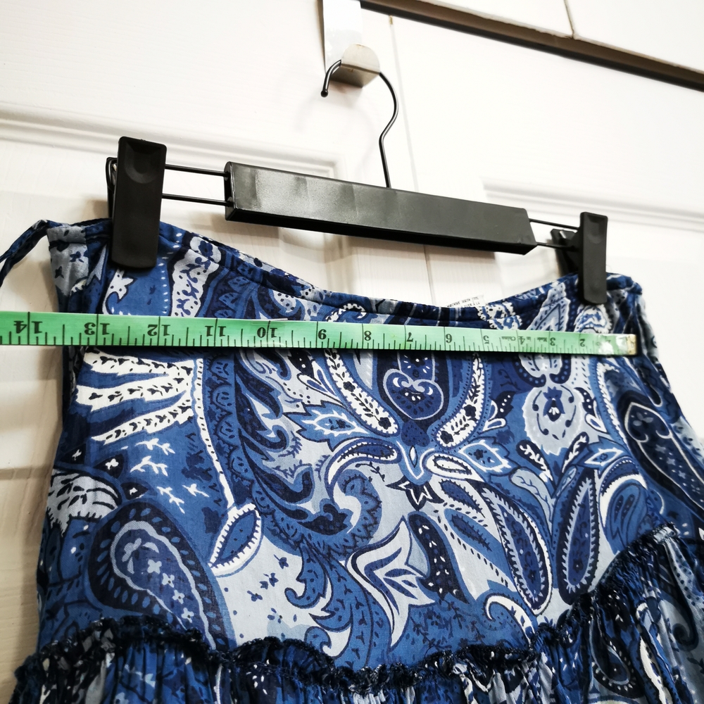 Jessica Blue and White Tiered Bubble Skirt - Picture 3 of 8